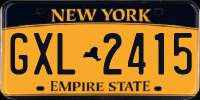 NY license plate GXL2415