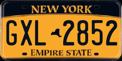 NY license plate GXL2852
