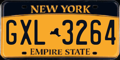 NY license plate GXL3264