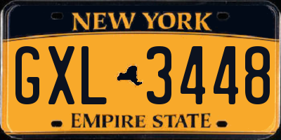 NY license plate GXL3448