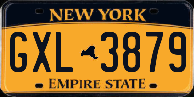 NY license plate GXL3879