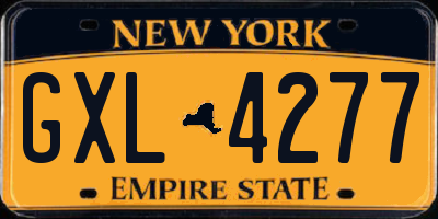 NY license plate GXL4277