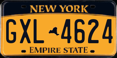 NY license plate GXL4624