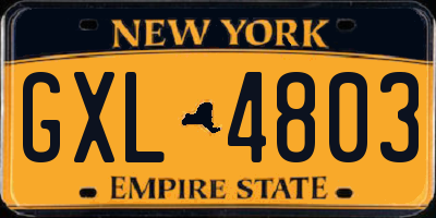 NY license plate GXL4803