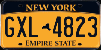 NY license plate GXL4823