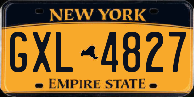NY license plate GXL4827