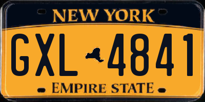 NY license plate GXL4841