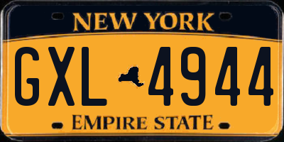 NY license plate GXL4944