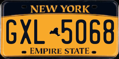 NY license plate GXL5068