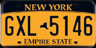 NY license plate GXL5146