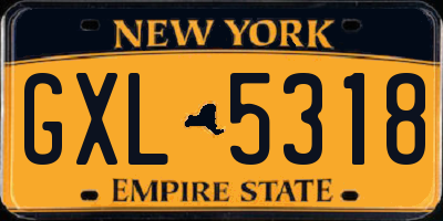NY license plate GXL5318