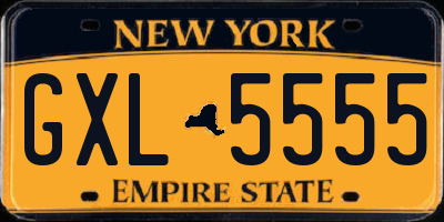 NY license plate GXL5555