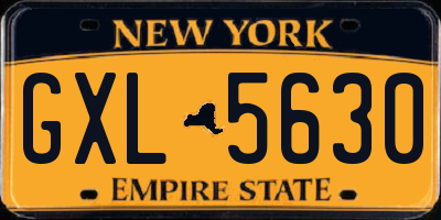 NY license plate GXL5630