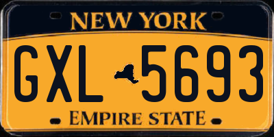 NY license plate GXL5693