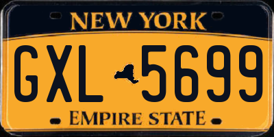 NY license plate GXL5699