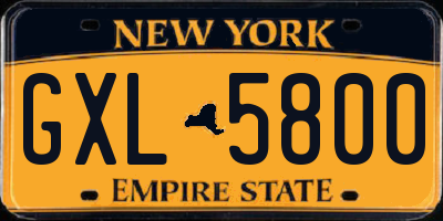 NY license plate GXL5800