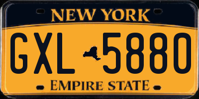 NY license plate GXL5880