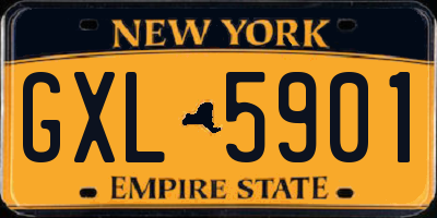 NY license plate GXL5901