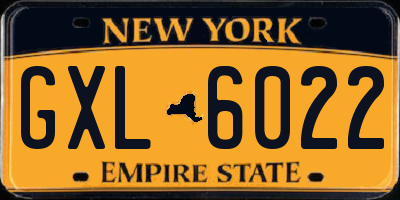 NY license plate GXL6022