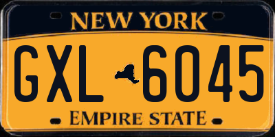 NY license plate GXL6045