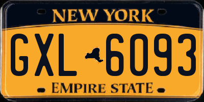 NY license plate GXL6093