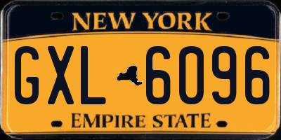 NY license plate GXL6096