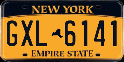 NY license plate GXL6141