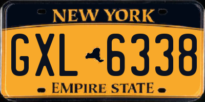 NY license plate GXL6338