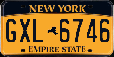NY license plate GXL6746