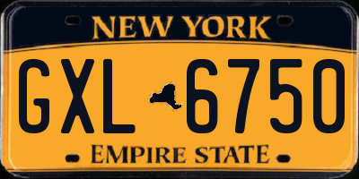 NY license plate GXL6750