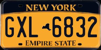 NY license plate GXL6832