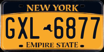 NY license plate GXL6877