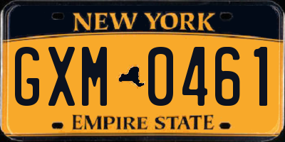 NY license plate GXM0461