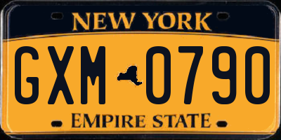 NY license plate GXM0790