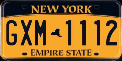 NY license plate GXM1112