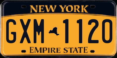 NY license plate GXM1120