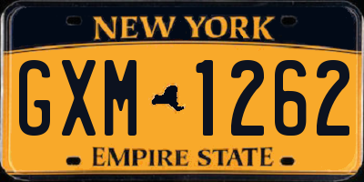 NY license plate GXM1262
