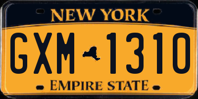 NY license plate GXM1310