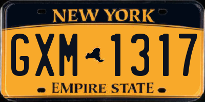 NY license plate GXM1317