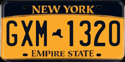 NY license plate GXM1320