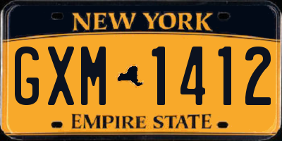 NY license plate GXM1412