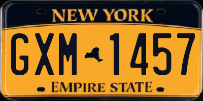 NY license plate GXM1457