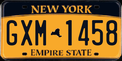 NY license plate GXM1458