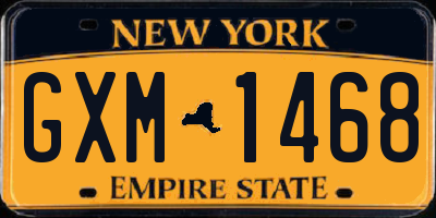 NY license plate GXM1468