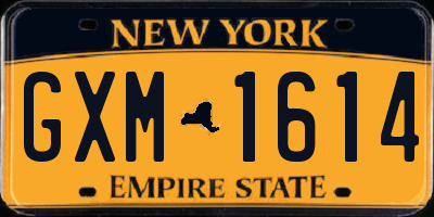 NY license plate GXM1614