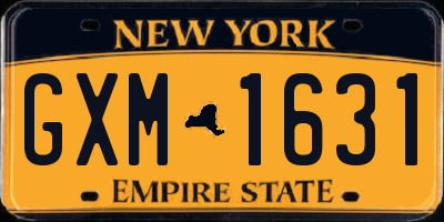NY license plate GXM1631