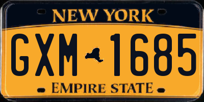 NY license plate GXM1685