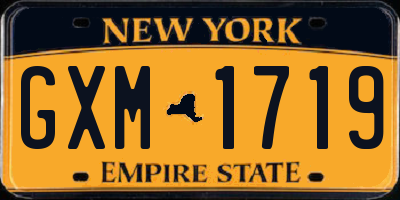 NY license plate GXM1719
