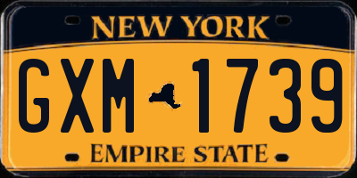NY license plate GXM1739