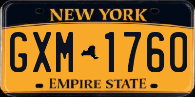 NY license plate GXM1760
